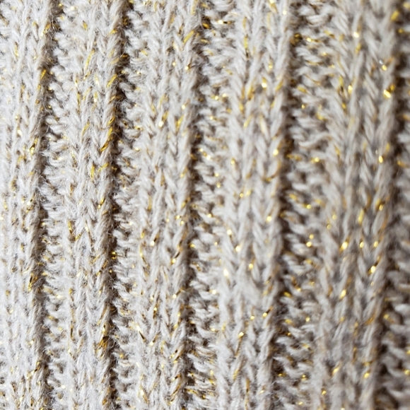 VOLCOM Wool Fitted Gold Sparkle Turtleneck Sweater - Picture 9 of 14